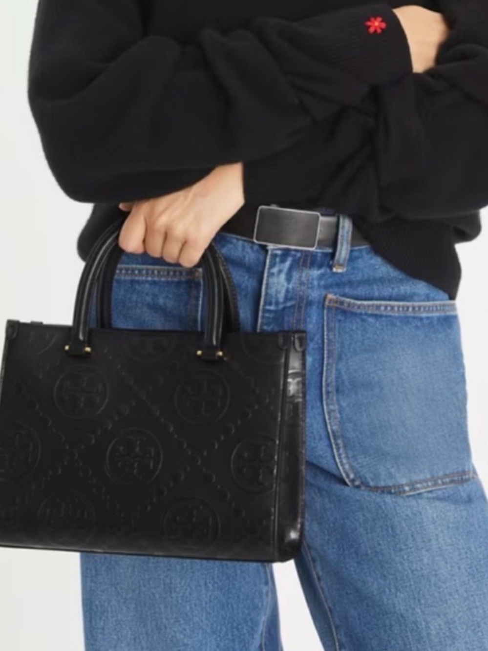 Tory Burch T MONOGRAM TOP-HANDLE EMBOSSED TOTE - Picture 9 of 10